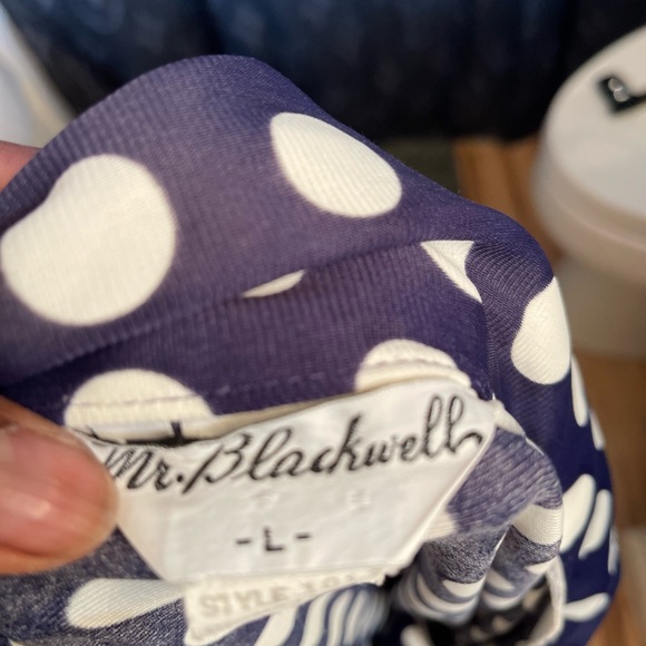 Mr Blackwell woman’s button up blue and white shirt used vintage large - Picture 7 of 11